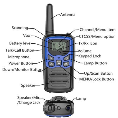 Mobiele telefoon met walkie-talkie-speelgoed en 10 oproeptonen