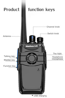 Professionele Walkie Talkie Dual Band Earpiece Headset met PTT Mic Output Power 3W