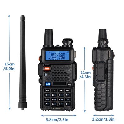 CE FCC RoHs gecertificeerde handheld Bf UV-5R Dual Band VHF UHF Radio voor restaurantintercoms