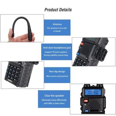CE FCC RoHs gecertificeerde handheld Bf UV-5R Dual Band VHF UHF Radio voor restaurantintercoms