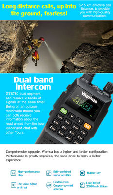 OEM/ODM aanvaard WanhuaGTS760 8W Handheld Walkie-Talkie voor outdoor zelfrijdende tour