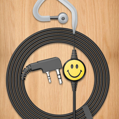 Flexibel akoestisch doorzichtig buismicrofoon tweewegradio-headset voor zwarte walkie-talkie