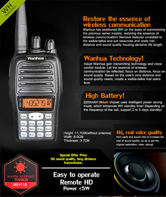 OEM Aanpassen Walkie Talkie Type 4G POC WH118 Digitale Radio Zwart UHF VHF Professionele