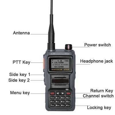 199 kanalen opslag UHF/VHF Handheld Walkietalkie Digital Intercom Original Uhf Vhf