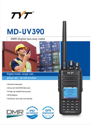 TYT MD-UV390 IP67 Waterdicht DMR TDMA Dual Band Walkie Talkies Digitale mobiele radio
