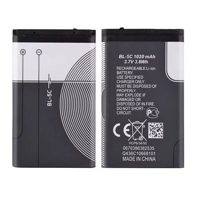 Langdurige BL-5C Li-ion batterij voor Nokia1100 1600 E60 N70 Levensduur Meer dan 500 keer