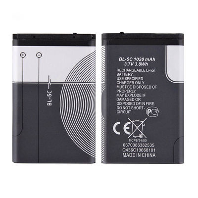 BL-5C Liion mobiele telefoon oplaadbare batterijen voor Nokia 6600 6230 3650 E50 N70 1100 6268 E70 3.7V 1020mAh