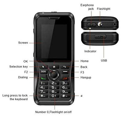 4G-netwerk Two Way Radio Zello T310 Robuuste 4G Poc Mobiele telefoon met 2,4 inch Klein toetsenbord