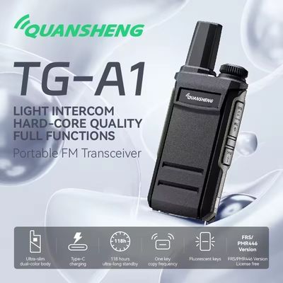 1-3km Talk Range QuanSheng TG-A1 Draadloze langeafstandszender professionele zwarte handheld walkie-talkie
