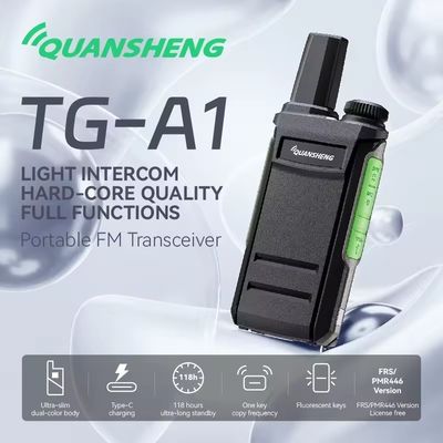 1-3km Talk Range QuanSheng TG-A1 Draadloze langeafstandszender professionele zwarte handheld walkie-talkie