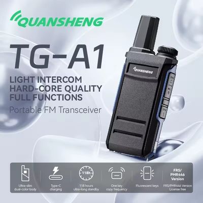 1-3km Talk Range QuanSheng TG-A1 Draadloze langeafstandszender professionele zwarte handheld walkie-talkie