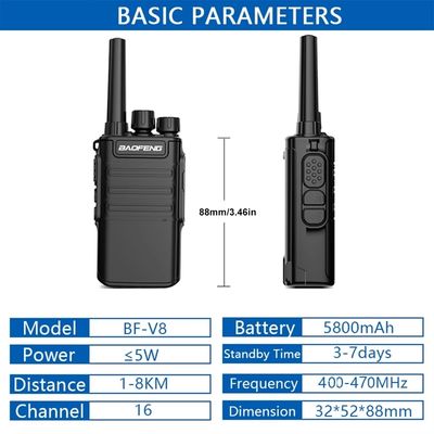 2024 Baofeng Mini BF-V8 Two Way Ham CB Radio Handheld Grijs Groen Oranje Intercom