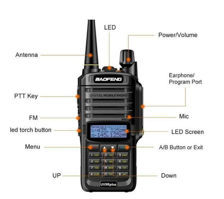 Digitale mobiele radio 10W Uitgangsvermogen Waterdicht IP67 Walkie Talkie Communicator