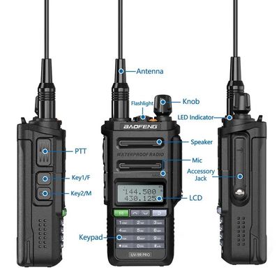 GMRS Walkie Talkie Type Baofeng UV-9R PRO Waterdicht IP68 Lang bereik UHF/VHF Ham Radio