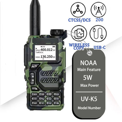 5W Quansheng UV-K5 Walkie Talkie Two Way Radio met USB-C Charger VHF UHF Frequentietype