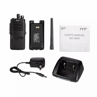 Handheld Zwart TYT MD-680D IP67 Waterdicht 10W DMR Professionele VHF/UHF Walkie Talkie