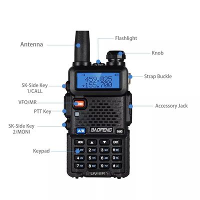 136-174MHz 400-470MHz Baofeng UV5R 8w Dual Band Walkie Talkie voor Outdoor Adventures