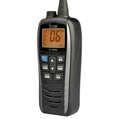 Marine IC-M25 Handheld Intercom Walkie Talkie 5W 128 / 16 Kanalen Waterdicht Draagbaar Zwart in 2024