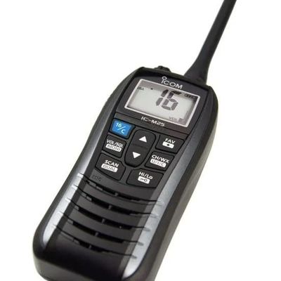 Marine IC-M25 Handheld Intercom Walkie Talkie 5W 128 / 16 Kanalen Waterdicht Draagbaar Zwart in 2024
