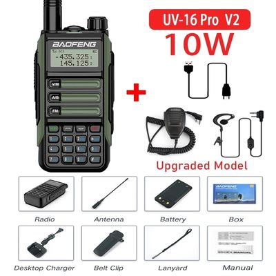 2024 BaoFeng UV-16 PRO High Power TYPE-C Walkie Talkie met zwarte kleur en 5W uitgang