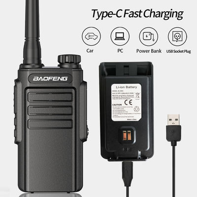 UHF 400-470MHz Handheld Walkie Talkie Type-C Charge Upgrade BF-888S Radio voor buiten