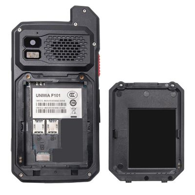 Zwart Uniwa F101 4 inch Touch Screen Zello IP65 Waterdicht Poc Radio 4G Android Walkie Talkie met NFC en Sos Button In 2024
