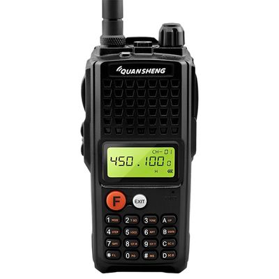 Zwarte walkie-talkie met 4000mAh batterijcapaciteit en meerdere frequenties scannen