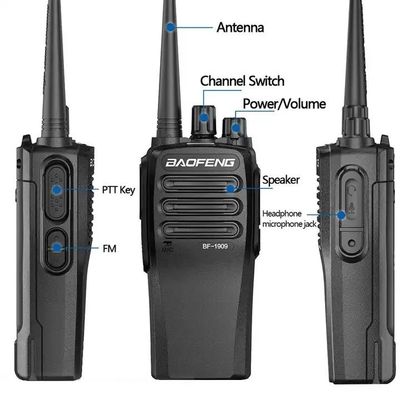 138*61*38MM Baofeng Bf-1909 10W UHF Ham Radio Intercom Transceiver Type C Walkie Talkie