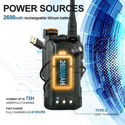 Langbereik Full Band UV-K6 Type-C Charging Walkie Talkie met standaardbatterij van 1400 MAH