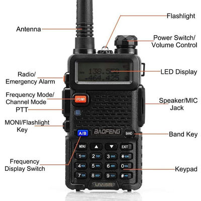 136-174/400-520MHz Frequentiebereik Draagbare draadloze walkie-talkie voor teamcommunicatie