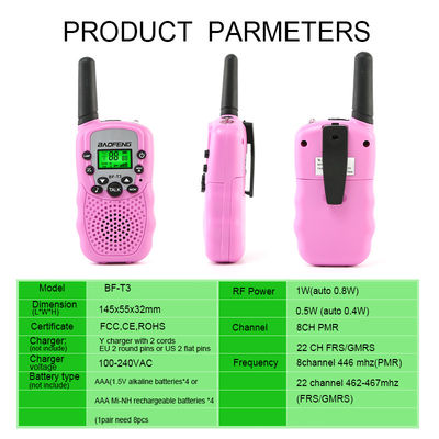 Pocket Radio Toy voor kinderen Lang bereik Transceiver Oplaadbaar 22 kanalen Cartoon Design