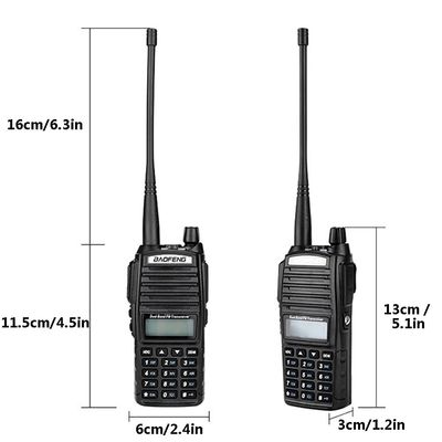 220g Zwart UV82 8W BAOFENG Dual Band 2 Way Walkie Talkie UV-82 en Top Verkopende Radio