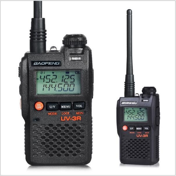 Walkie-talkie UV-3R Long Range Dual Band UHF VHF Handy Two Way Radio met LCD-display