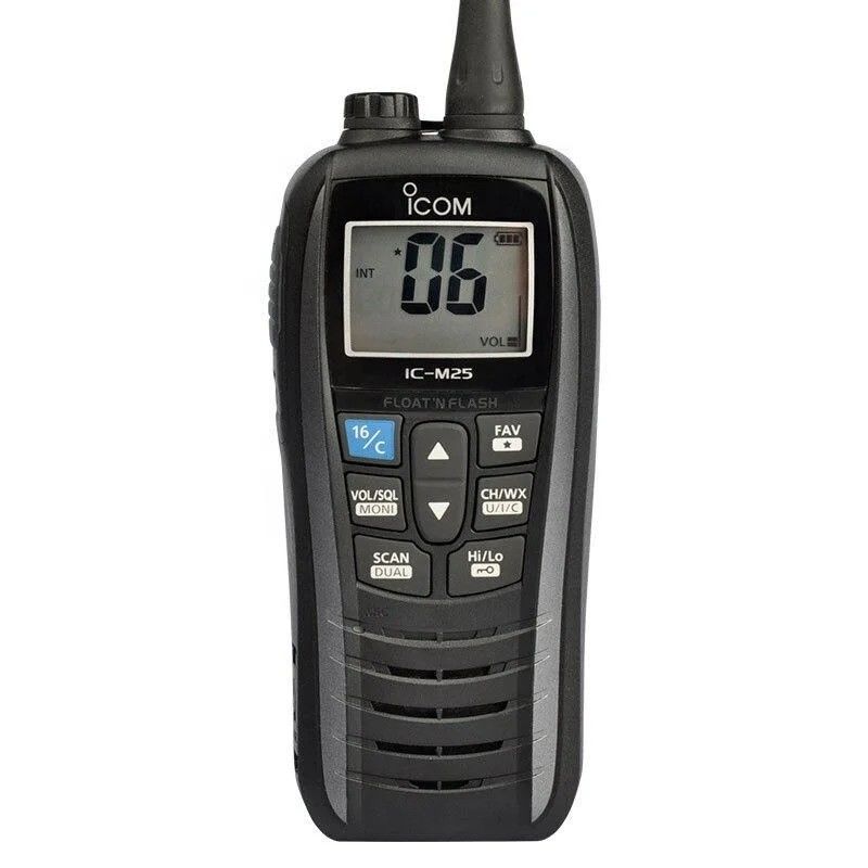 Marine IC-M25 Handheld Intercom Walkie Talkie 5W 128 / 16 Kanalen Waterdicht Draagbaar Zwart in 2024
